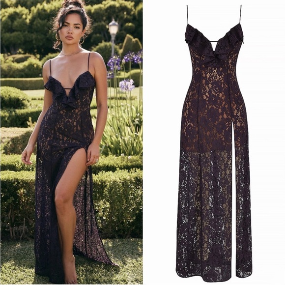 🩷Firm Price🩷House of CB Malia Night Shade Lac Maxi dress - Picture 2 of 15